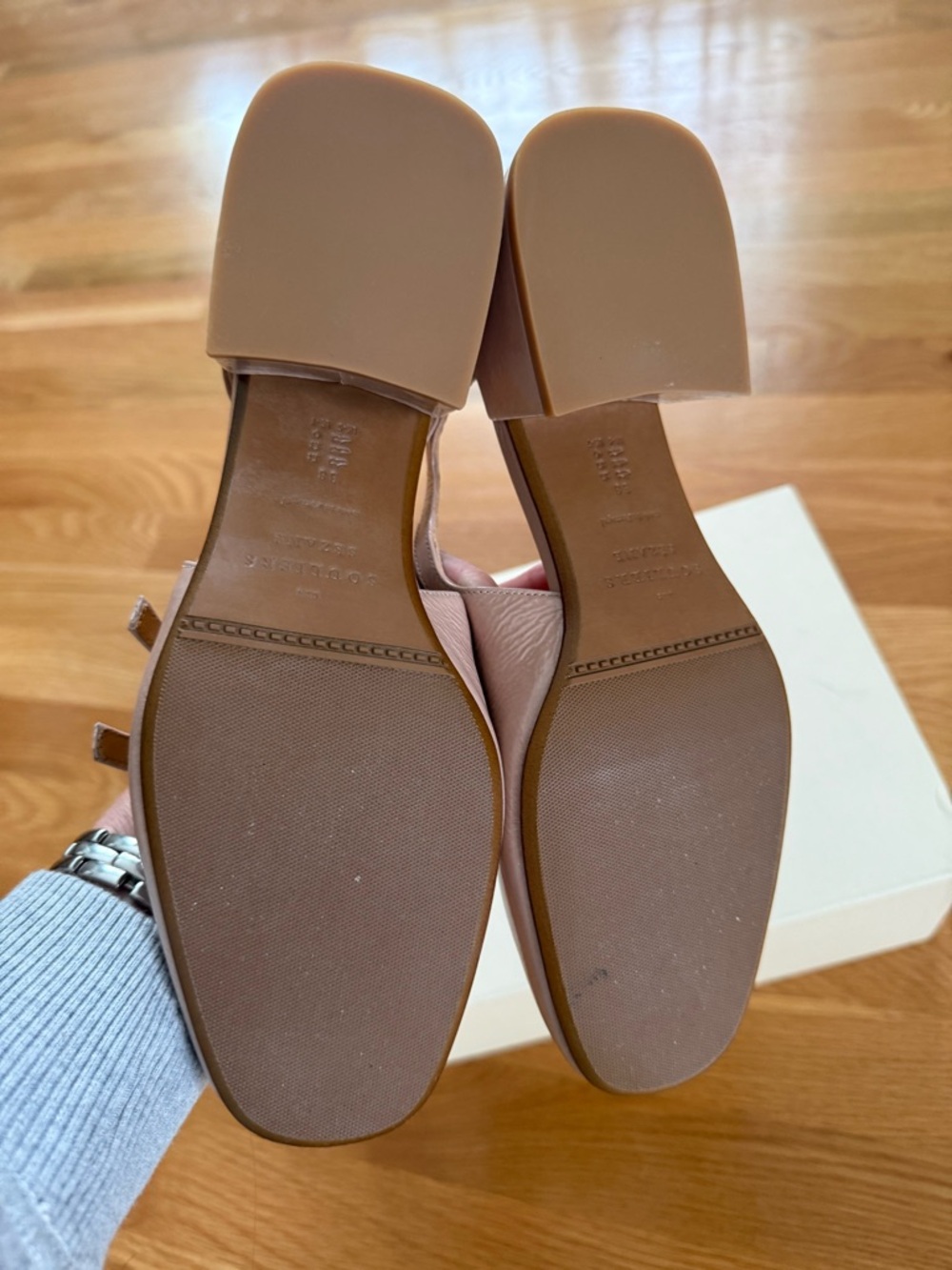 Sézane Pink Patent Leather Double-Strap Slingback Heels - Picture 4 of 7
